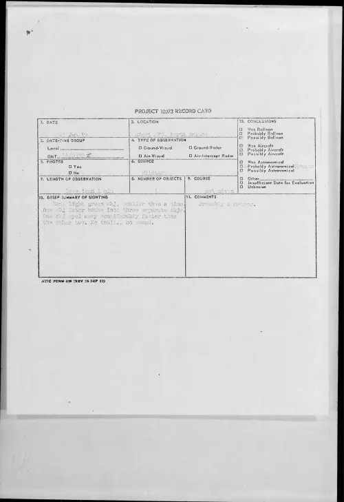 First page of 1959.06 - 8406521 - Minot AFS, North Dakota