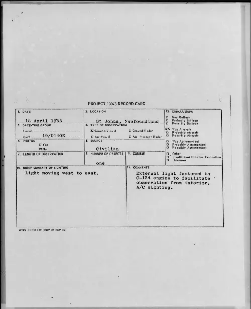 First page of 1955.04 - 6958051 - St Johns, Newfoundland
