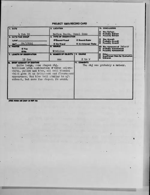 First page of 1959.02 - 9078919 - Balboa Basin, Canal Zone