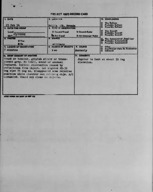 First page of 1954.02 - 6780176 - Nellis AFB, Nevada