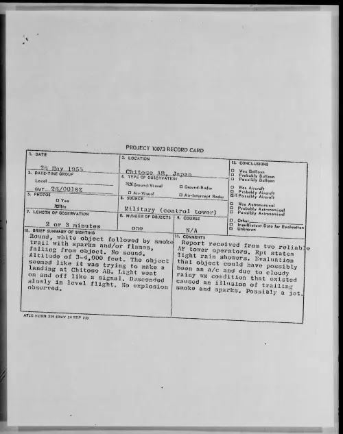 First page of 1955.05 - 6963765 - Chitose AB, Japan