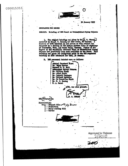 First page of CIAUFO - BriefingOfOneBoardOnUnidentifiedFlyingObjectsDoc_0005515968