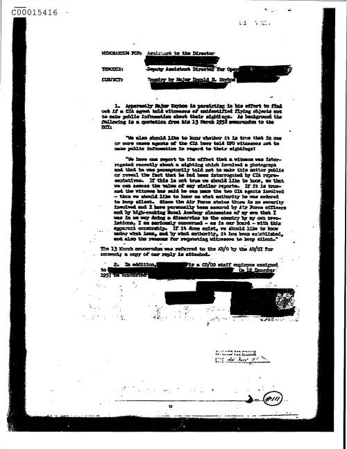 First page of CIAUFO - InquiryByMajorDonaldE.KeyhoedeletedDoc_0005516050