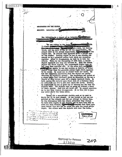 First page of CIAUFO - InterviewWithdeletedpubdIsUnknownDoc_0005515993