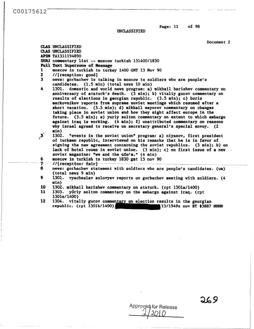 First page of CIAUFO - CommentaryList--MoscowTurkish1314001830Doc_0005517496