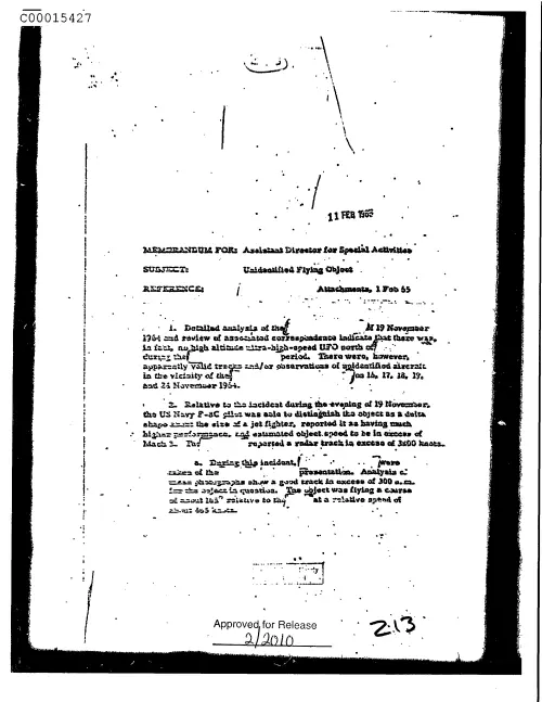 First page of CIAsX-Files-2015UFORelease - UNIDENTIFIED FLYING OBJECT DOC_0005516061