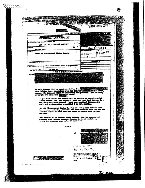 First page of CIAsX-Files-2015UFORelease - REPORT OF UNIDENTIFIED FLYING OBJECTS DOC_0005515691