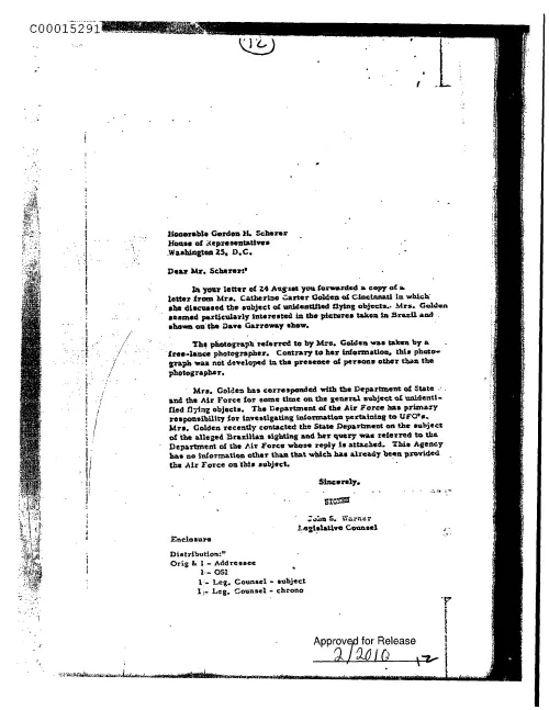 First page of CIAsX-Files-2015UFORelease - UNTITLED (TO PAGE FROM STRONG DISCUSSING SCIENTIFIC ADVISORY PANEL ON UNIDENTIFIED FLYING OBJECTS)