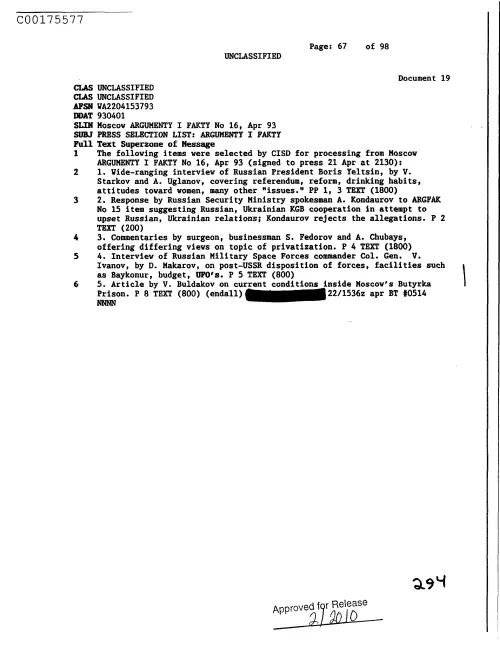 First page of CIAUFO - PressSelectionListArgumentIFaktyDoc_0005517464