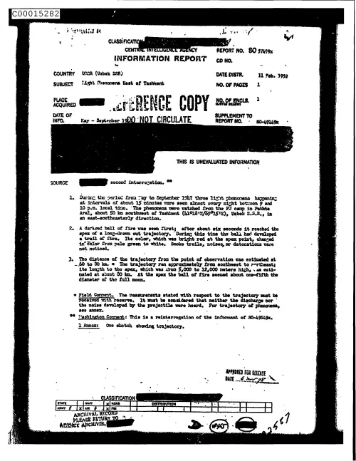 First page of CIAsX-Files-2015UFORelease - LIGHT PHENOMENA EAST OF TASHKENT DOC_0005515708