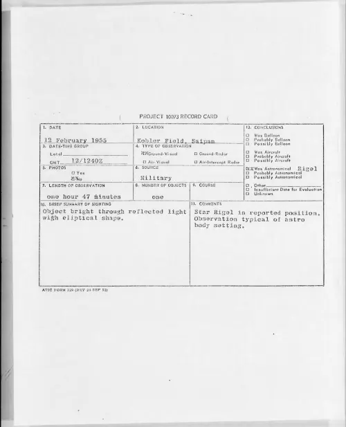 First page of 1955.02 - 6968941 - Kobler Field, Saipan