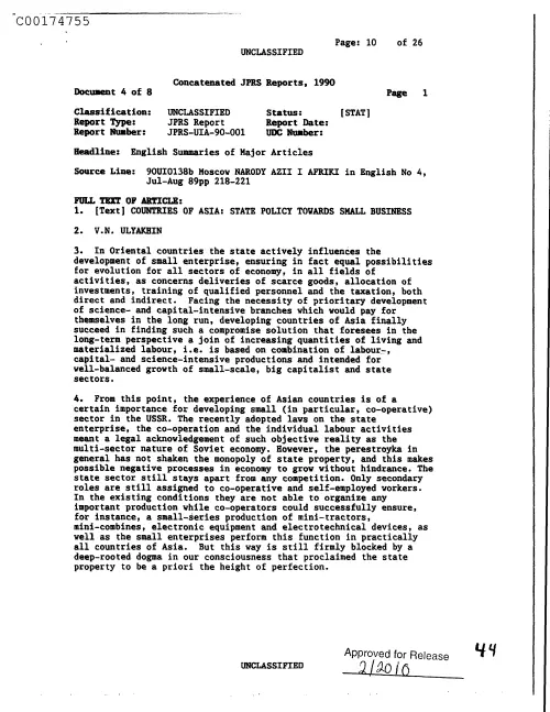 First page of CIAUFO - EnglishSummariesOfMajorArticlesDoc_0005516674