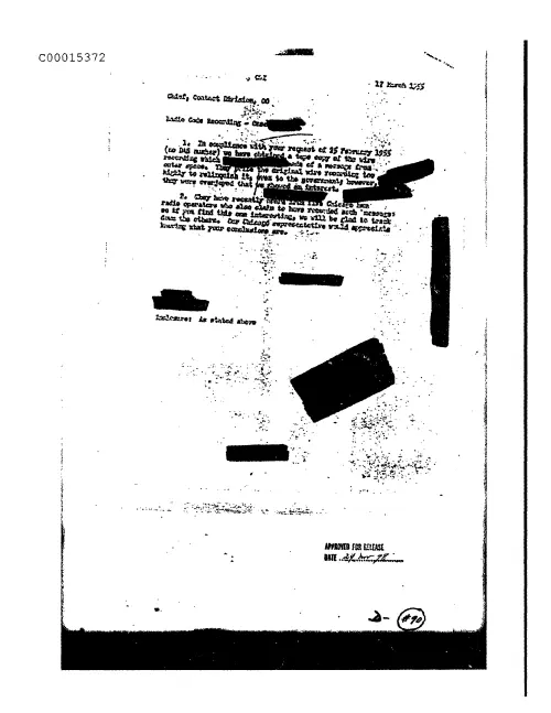 First page of CIAsX-Files-2015UFORelease - RADIO CODE RECORDING - CASE (DELETED) DOC_0005515986