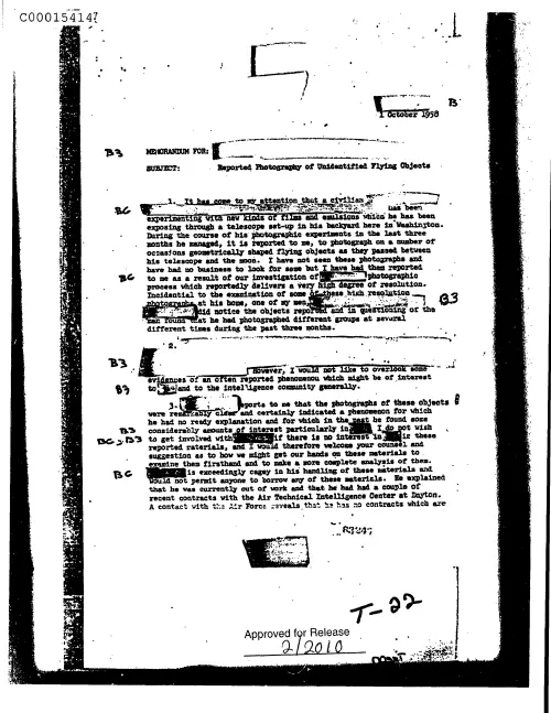 First page of CIAsX-Files-2015UFORelease - REPORTED PHOTOGRAPHY OF UNIDENTIFIED FLYING OBJECTS DOC_0005516048
