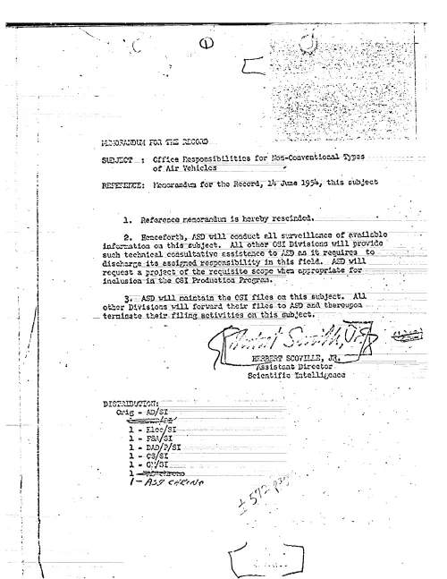 First page of CIAUFO - OFFICE RESPONSIBILITIES FOR NON-CONVENTIONAL TYPES OF AIR VEHICLES