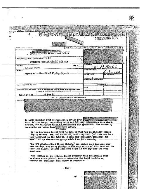 First page of CIAUFO - REPORT OF UNIDENTIFIED FLYING OBJECTS