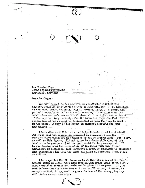 First page of CIAUFO - TO THORTON PAGE FROM PHILIP STRONG REGARDING AIR FORCE REQUEST