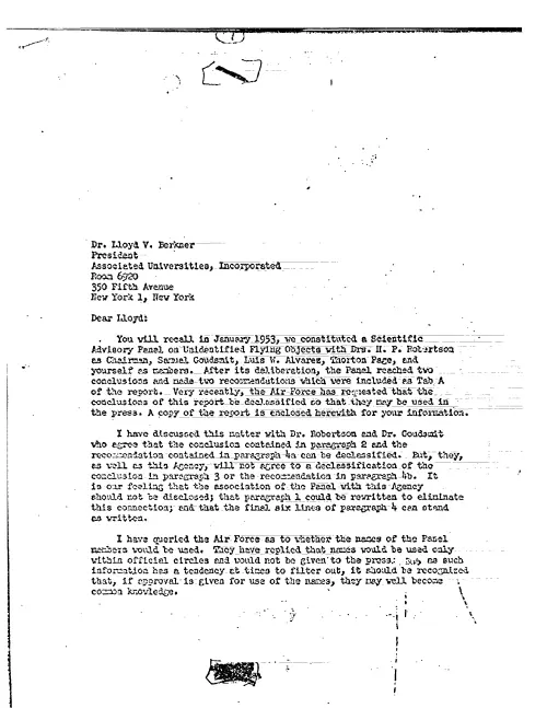 First page of CIAUFO - UNTITLED (TO LLOYD BERKNER FROM PHILIP STRONG REGARDING THE SCIENTIFIC ADVISOR