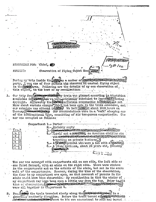 First page of CIAUFO - OBSERVATION OF FLYING OBJECT NEAR (DELETED)