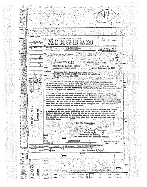 First page of NSAUFO - DOS Celestial Body Antartica