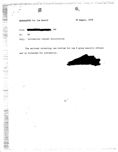 First page of NSAUFO - Memo Record Info Request