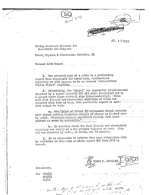 First page of CIAUFO - UNUSUAL UFOB REPORT
