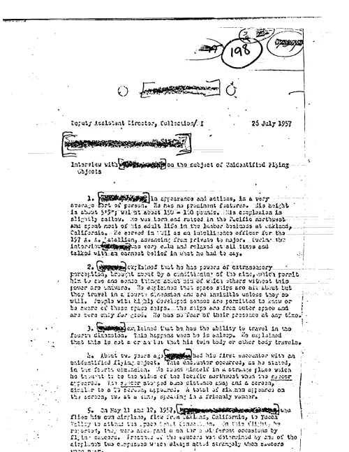 First page of CIAUFO - INTERVIEW WITH (DELETED) ON THE SUBJECT OF UNIDENTIFIED FLYING OBJECTS