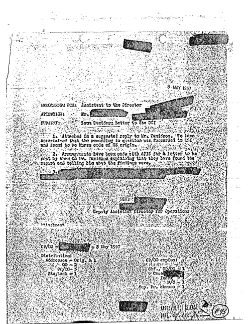 First page of CIAUFO - LEON DAVIDSON LETTER TO THE DCI