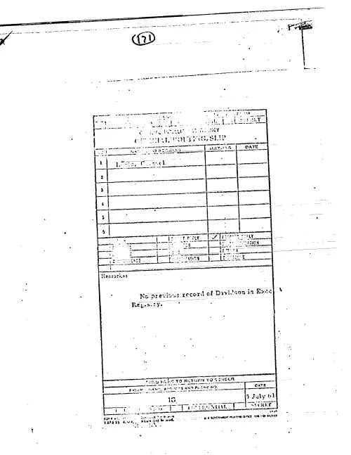 First page of CIAUFO - UNTITLED (NO PREVIOUS RECORD OF DAVIDSON IN EXEC REGISTRY)