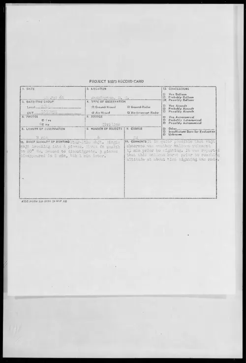 First page of 1961.07 - 8695027 - Washington, D.C