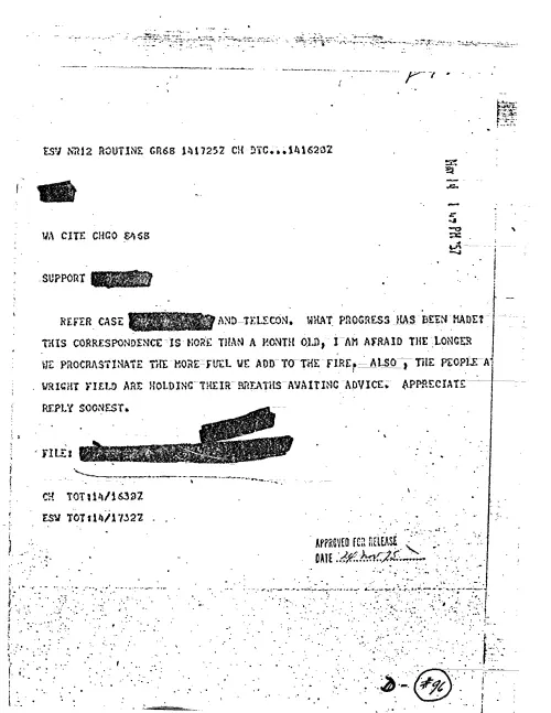 First page of CIAUFO - UNTITLED (ASKS WHAT PROGRESS HAS BEEN MADE ON REF CORRESPONDENCE)