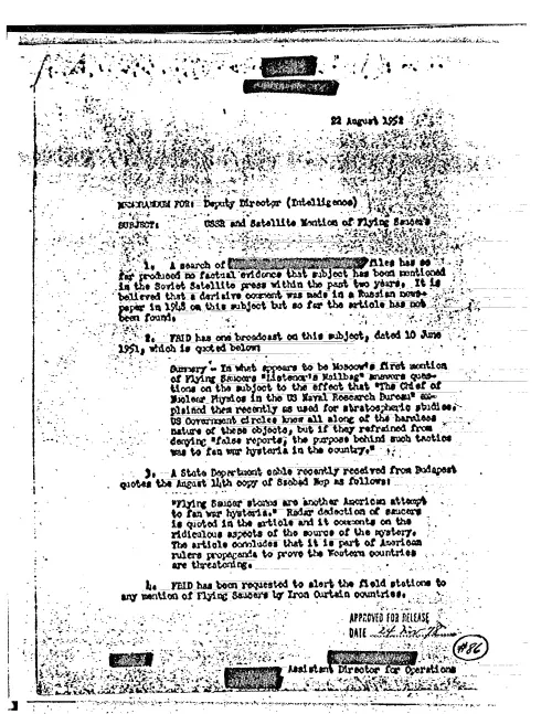 First page of CIAUFO - USSR AND SATELLITE MENTION OF FLYING SAUCERS