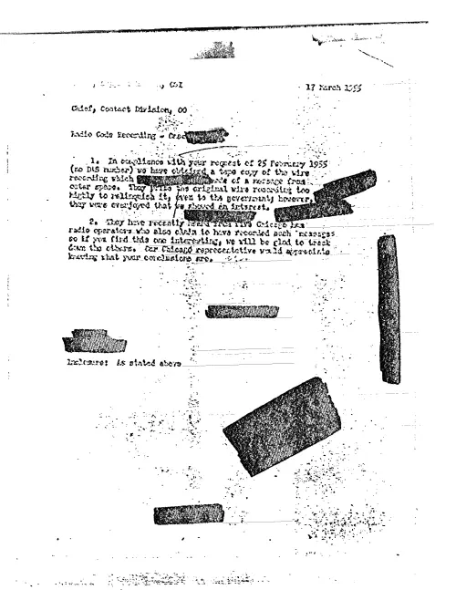 First page of CIAUFO - RADIO CODE RECORDING - CASE (DELETED)