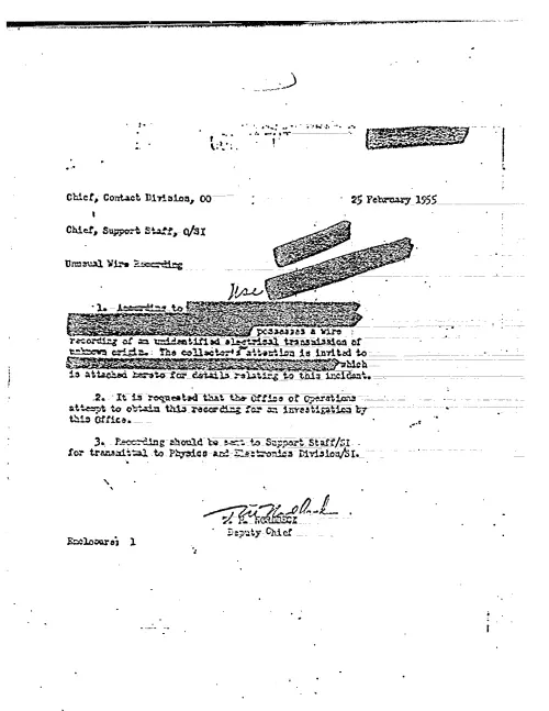 First page of CIAUFO - UNUSUAL WIRE RECORDING