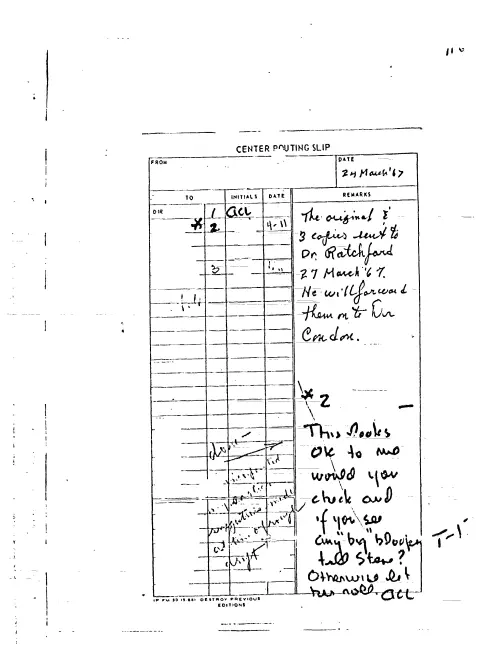 First page of CIAUFO - THE ORIGINAL AND 3 COPIES SENT TO DR. RATCHFORD 27 MARCH 67