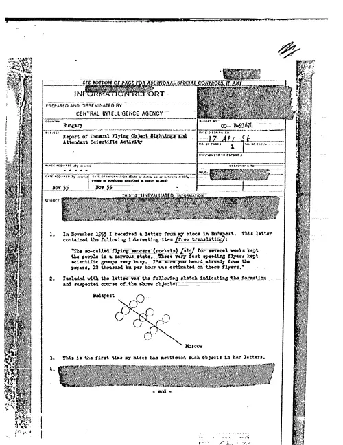 First page of CIAUFO - REPORT OF UNUSUAL FLYING OBJECT SIGHTINGS AND ATTENDANT SCIENTIFIC ACTIVITY