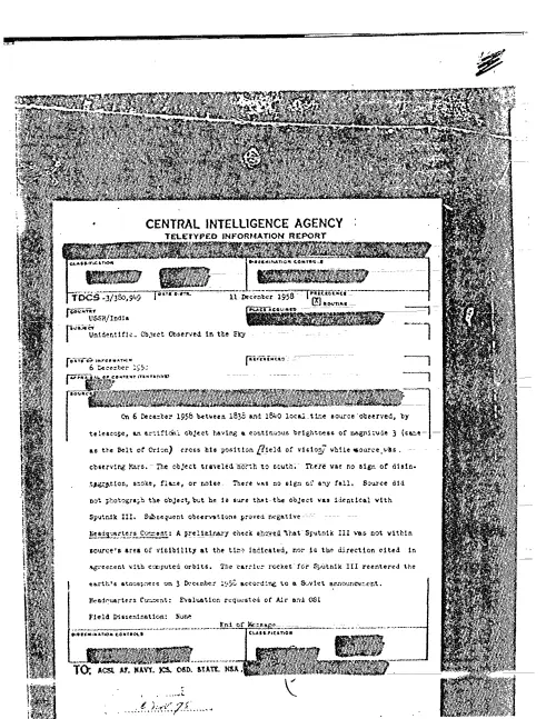 First page of CIAUFO - UNIDENTIFIED OBJECT OBSERVED IN THE SKY
