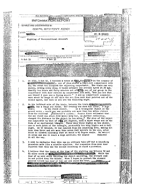 First page of CIAUFO - SIGHTING OF UNCONVENTIONAL AIRCRAFT