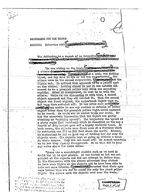 First page of CIAUFO - INTERVIEW WITH (DELETED)