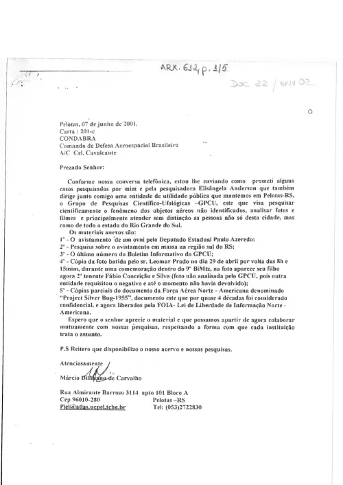 First page of BrazilianUFOFiles - BR_AN_BSB_ARX_612 BR_AN_BSB_ARX_612