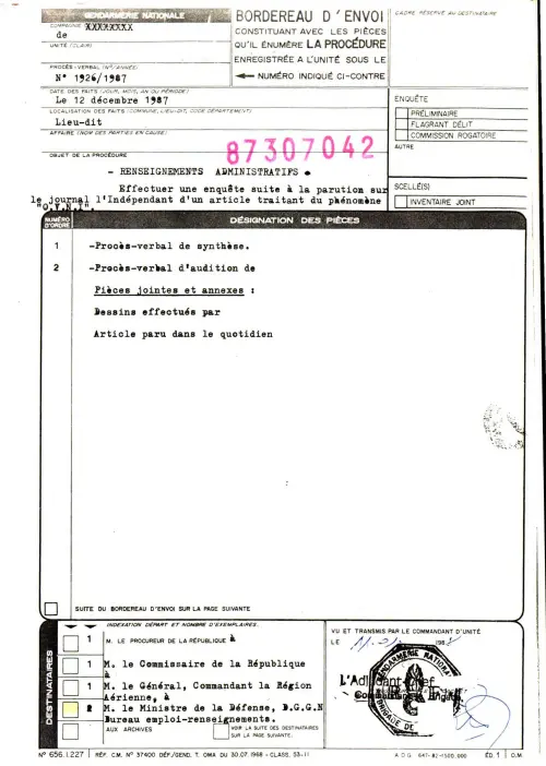First page of FrenchUFOFiles - 87307042-1926-87-R