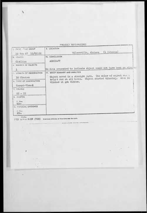 First page of 1967-02-8551861-Wilsonville-Alabama