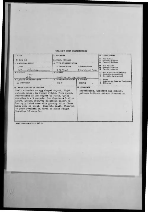 First page of 1964-02-9739364-Albany-Oregon