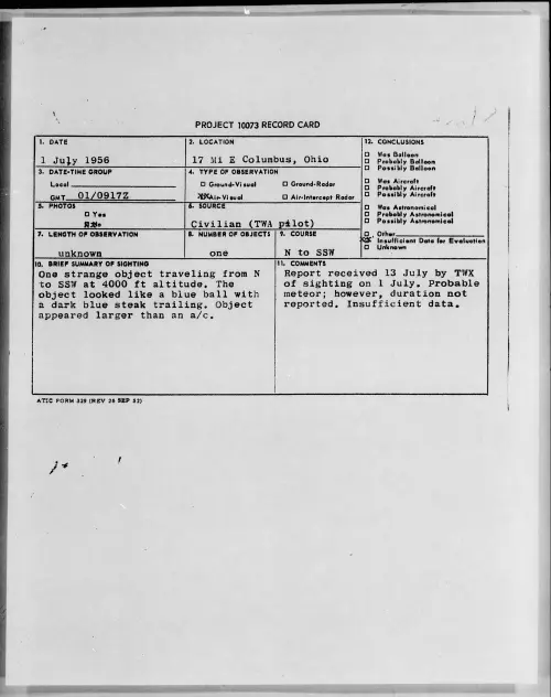 First page of 1956.07 - 6786780 - 17 Mi E Columbus, Ohio