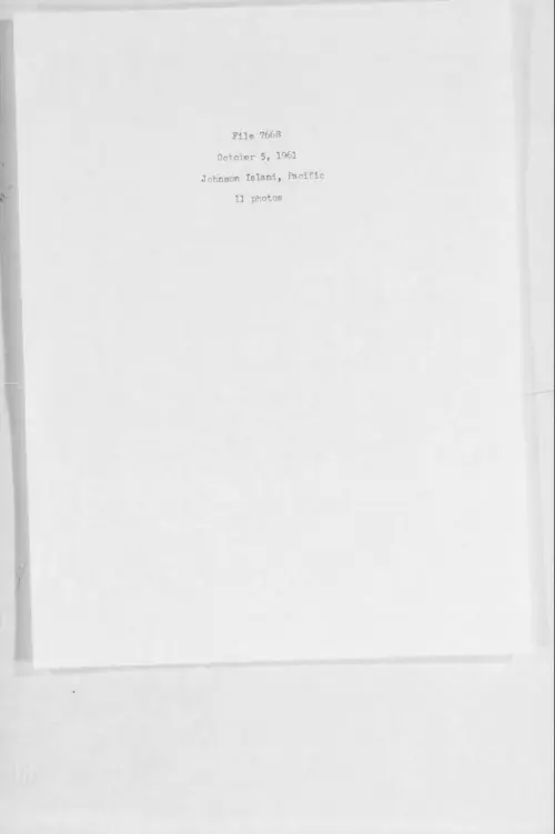 First page of 1961-10-6976887-JohnsonIsland-Pacific-7668-