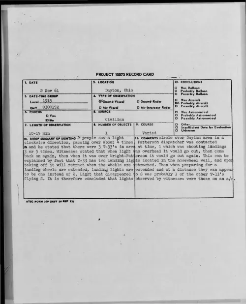 First page of 1961-11-8695291-Dayton-Ohio
