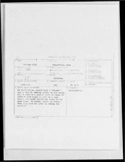 First page of 1947-10-9669552-Dodgville-Wisc