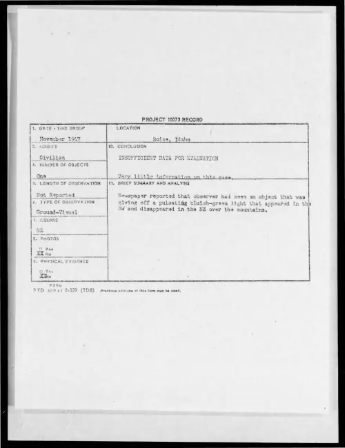 First page of 1947-11-9669594-Boise-Idaho