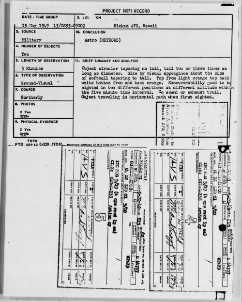 First page of 1949-05-6311953-HickamAFB-Hawaii
