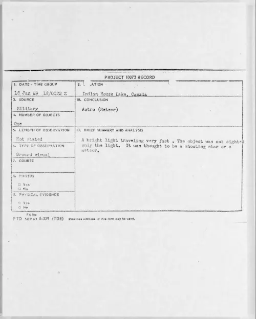 First page of 1949-01-6792224-IndianHouseLake-Canada-[Blank]-